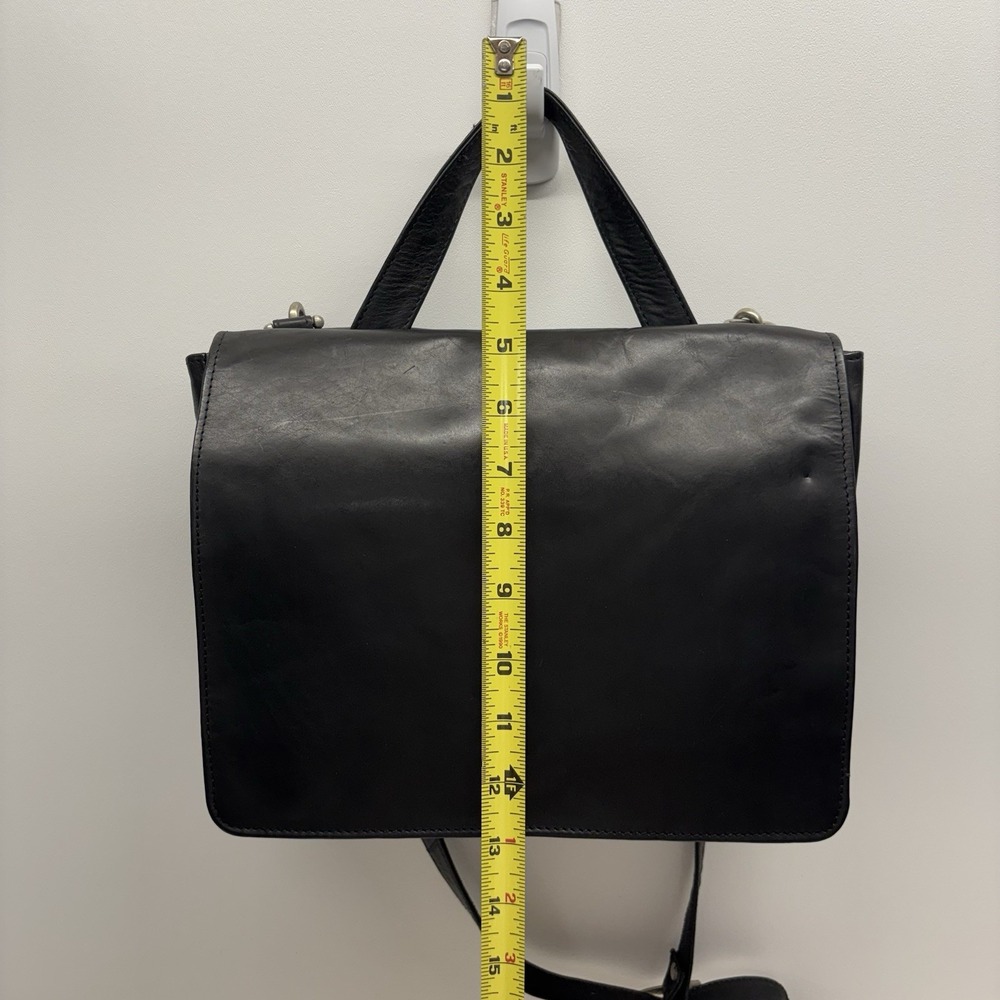 Vintage Wilsons Leather Bag Black Leather Messenger Bag Organizer Career Office - Picture 16 of 16